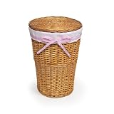 Round Wicker Hamper- Honey/ White by Badger Basket