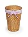 Round Wicker Hamper- Honey/ White