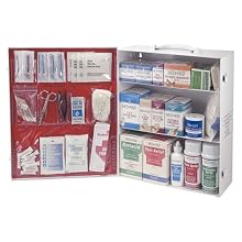 Medique 745M1 3-Shelf Industrial Side-Opening First Aid Cabinet, Filled