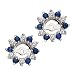 Jewelry : 14K White Gold 1/2 ct. Diamond with Alternating 3/4 ct. Sapphire Earring Jackets