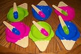 6 Ice Cream Bowls and 6 Cute Little Waffle Looking Spoons
