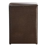 Lamont Home Carter Family Size Wicker Laundry Hamper with Coordinating Padded Vinyl Lid, Chocolate