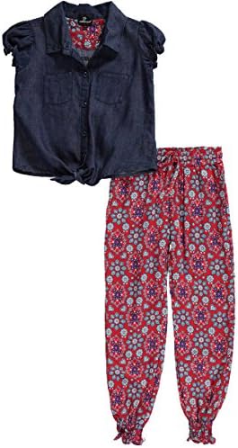 Dollhouse Little Girls' "Fresh Air" 2-Piece Outfit - navy, 6x
