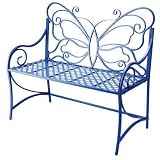 Outdoor Garden Bench with Butterfly Back in Hydrangea Finish
