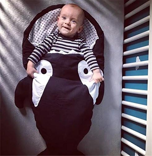 ZENOL Baby Bunting Bag 100% Cotton Baby Sleeping Bag Newborn Sacks Swaddling for Outdoor Stroller or Air-Conditioned Room-Summer/Winter (Black)