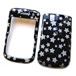 RIM BlackBerry Tour 9630 for Verizon & Sprint (NOT Tour2 9650) Snap-On Protector Hard Case Image Cover Black Glitter Stars Design