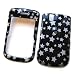 RIM BlackBerry Tour 9630 for Verizon & Sprint (NOT Tour2 9650) Snap-On Protector Hard Case Image Cover Black Glitter Stars Design