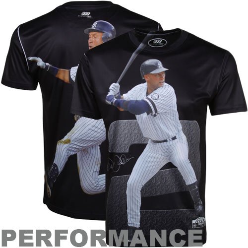 MLB Men's New York Yankees Derek Jeter Sublimated High Definition Photo Tee Shirt (Graphite) (Yankees, Large)