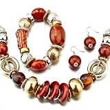 Valentines Day Jewelry Bracelet Earrings Set Pendant Necklace