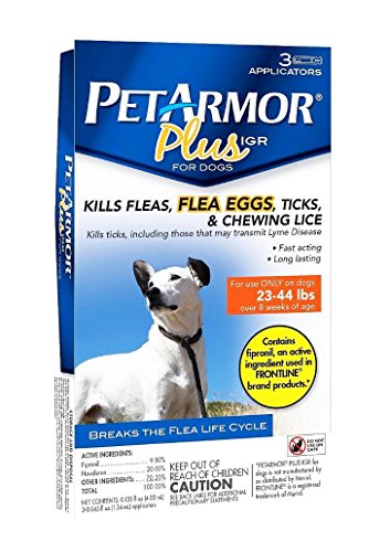Pet Armor PLUS IGR For Dogs Kills Fleas Ticks & Lice 23-44 lbs, 3 Applicators