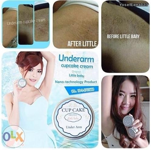3 X Original Little Baby Cupcake Underarm Cream 50g. Nano Technology Innovation Beauty [Get Free Tomato Facial Mask ]