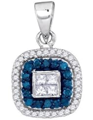 0.35CTW BLUE DIAMOND MICRO-PAVE PENDANT