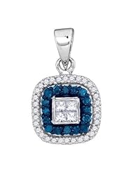 0.35CTW BLUE DIAMOND MICRO-PAVE PENDANT