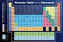 Periodic Table of the Elements Dark Blue Scientific Chart Poster Print - 61x91 cm