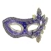 Mardi Gras - Purple Venetian Mask With Leaves Party Accessory