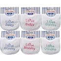 I Love - Embroidered Drooler Bib, Green-Grandpa