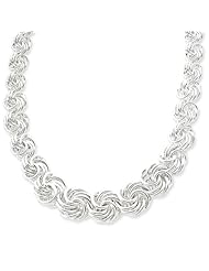 Sterling Silver Hollow Polished Fancy Link Necklace - 17 Inch