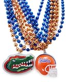 NCAA Florida Team Medallion, Mini-Helmet and Mardi-Gras Bead Set
