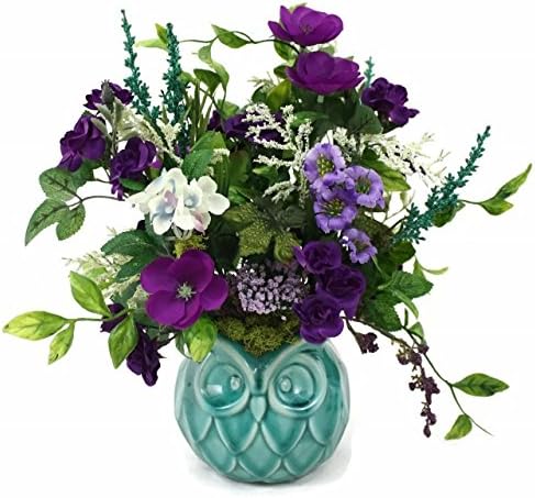 Beautiful Floral Arrangement, Custom Designed - Blue Owl in our Patique Collection