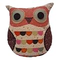 Owl Cushion - deep red patch work