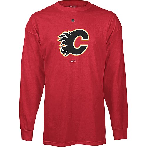Reebok Calgary Flames Primary Logo Long Sleeve T-shirt - Calgary Flames XX Large