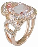 18KP Morganite and Diamond Ring
