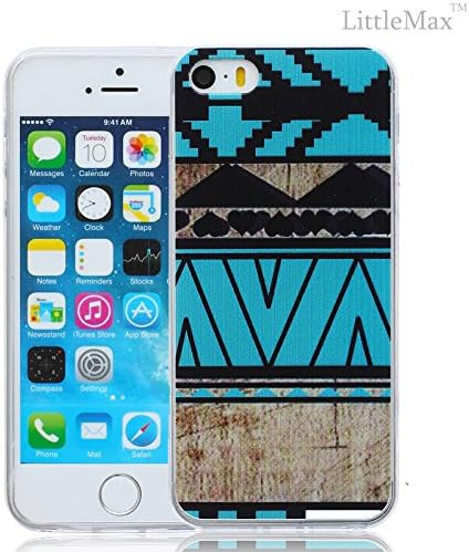 iPhone 5 5S Case, LittleMax(TM) European Style Crystal TPU Case Ultra Thin Silicone Flexible Soft Case for Apple iPhone 5 5S **Free Cleaning Cloth,Stylus Pen and Screen Protector (Irregular Blue)