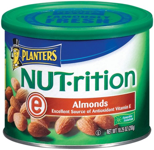 Planters NUT-rition Almonds, Lightly Salted, 10.25-Ounce Cans (Pack of 3) by Planters