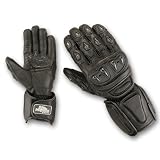 Playwell Bikers Leather Summer Motorcycle Glove All Black Medium