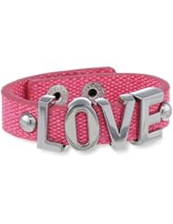 BCBGeneration Pink Canvas and Rhodium Love Affirmation Bracelet