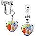 Handcrafted Multi Millefiori Heart Clip Earrings