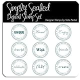 Photoshop Brushes - Simply Sealed: Blue Designer Digital Stamp Set
