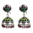 Jhumki Earrings Silver Enamelled Jewelry 1.5 inches
