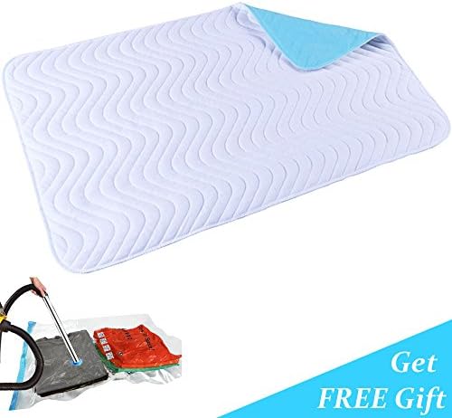 EMUCLAW 5 Layers Extra Absorbent Quilted Waterproof Incontinence Pad 28"X35"- Machine Washable Dryable Underpad - BONUS a Space Saver Bag