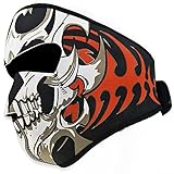 Yasson Mens Reversible Windproof Black Tribal Classic Skull Neoprene Half Facemask
