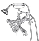 131-JT-10 Clawfoot tub filler faucet Chrome European antique style faucet with handheld personal shower