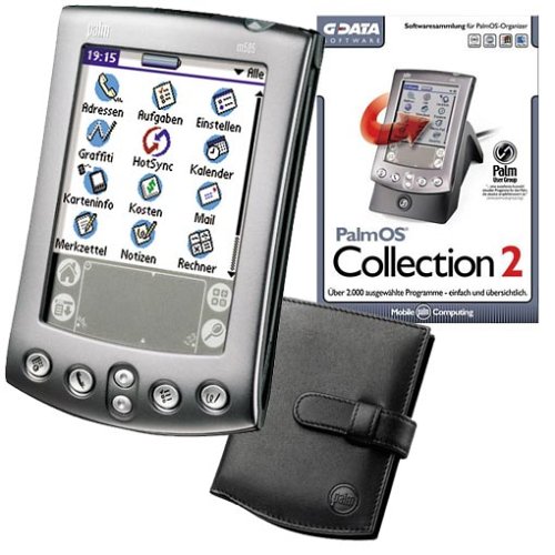 Palm m505 mit PalmOS Collection 2 Software und original Palm Ledertasche