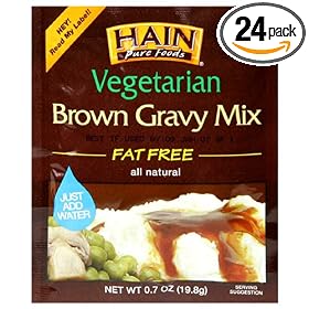 Hain Pure Foods Vegetarian Brown Gravy Mix, .7-Ounce Packets (Pack of 24)