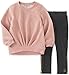 Calvin Klein Girls' High Low Sweatshirt Top with Leggings Set