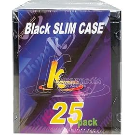 KHypermedia Slim Jewel Cases (Black, 25-Pack)