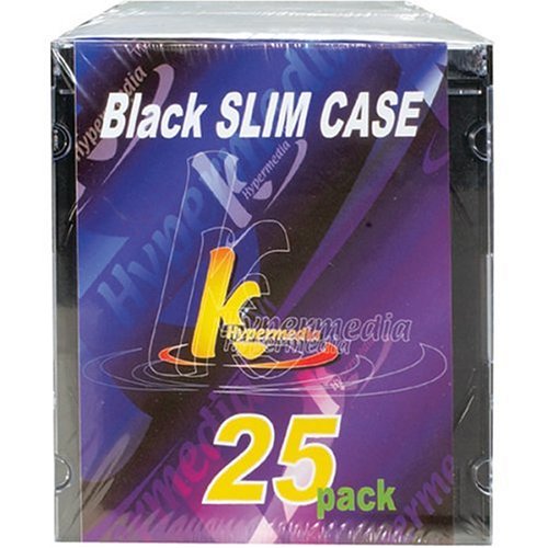 KHypermedia Slim Jewel Cases (Black, 25-Pack)