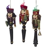 Seasons of Cannon Falls Nutcracker Finial Christmas Ornaments, Set of 3