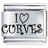 I Heart Curves & Love Italian Charms - For Valentines Day Gift - B0002ZG6LA