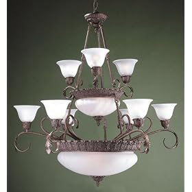 00447 - Golden Bronze Chandelier