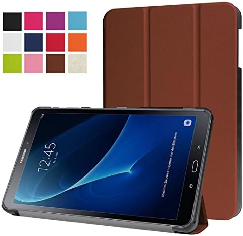 Samsung Galaxy Tab A 10.1 Cover Case (SM-T580/SM-T585) - Whttle Slim Lightweight Standing Custom Fit Cover [Auto Sleep / Wake up] for Tab A 10.1 Inch 2016 Release Table (Brown)