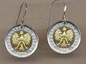 Polish 5 Groszy "Eagle with Crown" Copper Nickel Two Tone Coin Cut Out Earrings