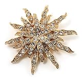 Vintage Gold Tone Swarovski Crystal Star Brooch