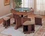 Brandon Warm Cherry Finish Cocktail Game Table and 4 Benches Set for Crap and Poker Games