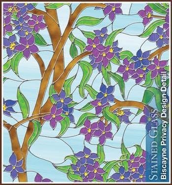 New - Biscayne 16" x 74" Privacy Stained Glass Window Film by Wallpaper For Windows