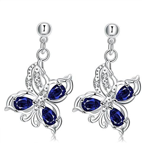 Dezero 925 silver plated Butterfly paragraph earrings